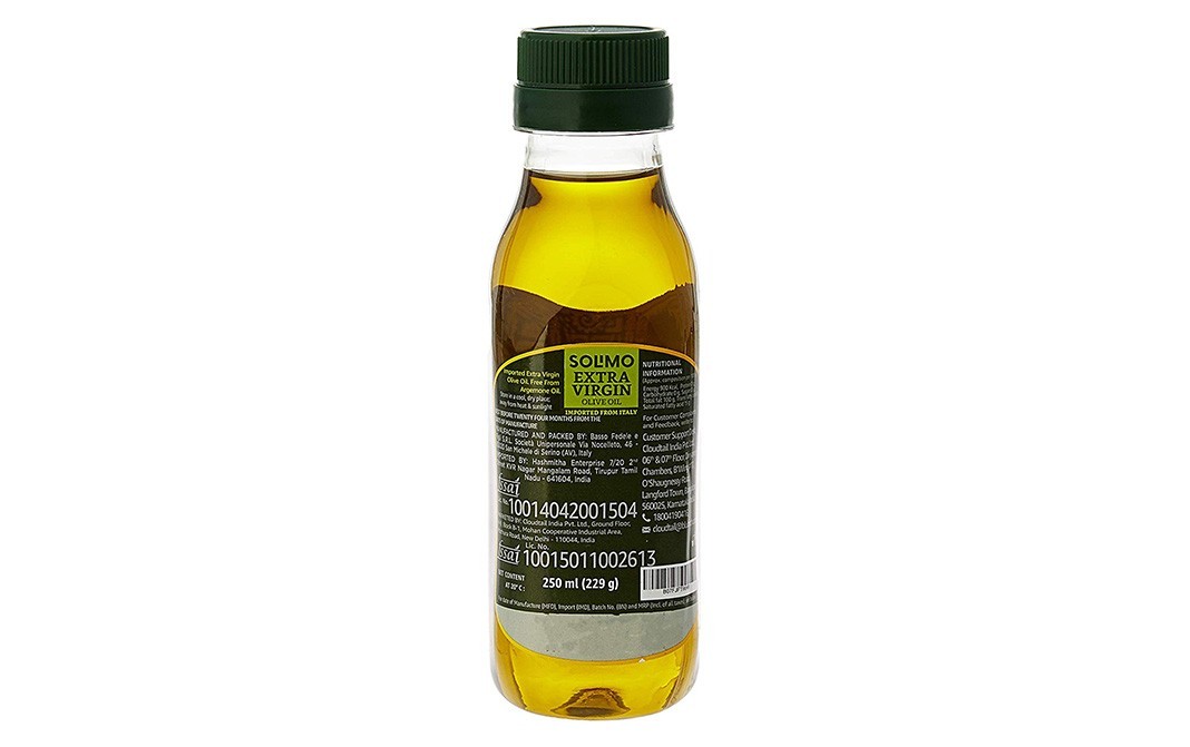 Solimo Extra Virgin Olive Oil    Plastic Bottle  250 millilitre